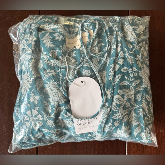 Daughters of India Kyra Midi Dress. Ocean Blue. S. NWT. - Picture 8 of 12